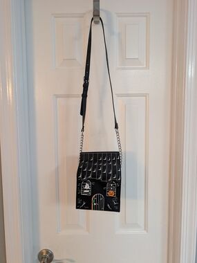 NWOT Mad Engine Black Halloween Haunted House Crossbody Bag